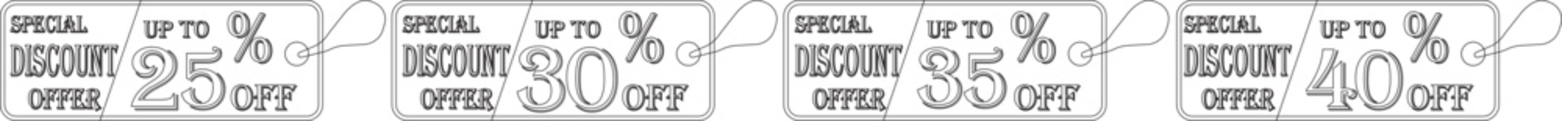 Special discount offer tag line art icon set.Price discount promotion banner, special offer sticker.Special discount Offer, Big Sale, Mega Sale and Online Shopping Banner Template Vector Design.