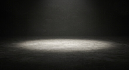 Dark Studio Stage with Dramatic Spotlight, Minimalist and Contemporary Design
