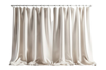Artistic Shower Curtain Decor Isolated On White Background.