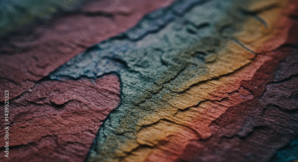 Aufkleber a colorful rock with a rainbow pattern