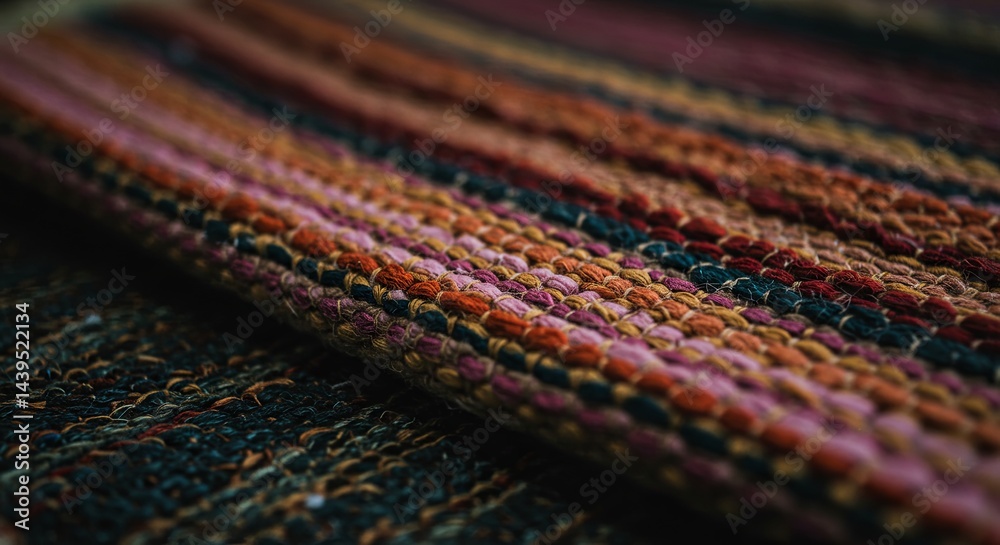 Poster a colorful rug with a striped pattern