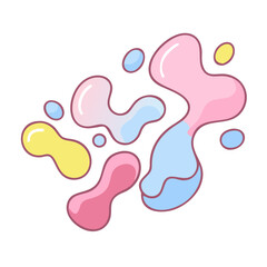 Colorful fluid gradient blobs in a playful design  
