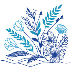 One line flower drawing. Botanical floral art. Minimalist pattern. Hand drawn flowers. Fine print cushion design.

