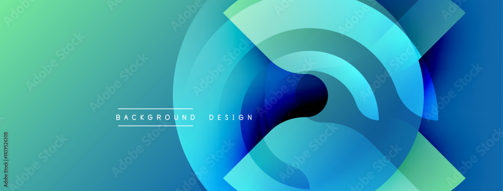 Aufkleber abstract fluid shapes, vibrant blue tones, gradient background. modern design element for digital pr