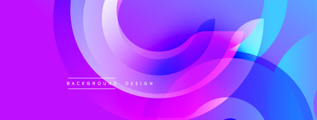 Abstract fluid shapes, vibrant purple, blue gradients. Modern design, smooth transitions, dynamic composition. Background texture, elegant curves.