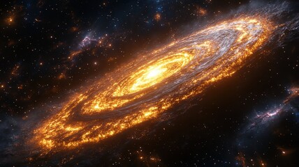 Obraz premium Fiery Black Hole: Cosmic Destruction and Energy Vortex black hole space galaxy cosmos universe light