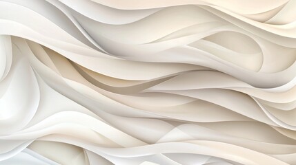 Obraz premium Abstract flowing white and beige drapes, background texture