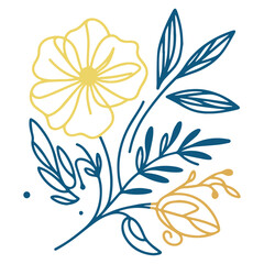 Floral outline drawing. Botanical line artwork. Minimalist floral pattern. Hand drawn flowers. Contemporary cushion print.

