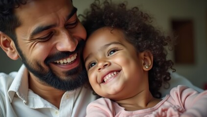 Smiling mother with her son and daughter, a happy family moment