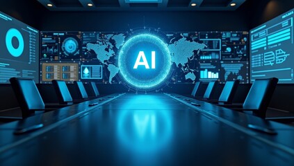 Obraz premium Blue digital technology design shows binary code for global network communication