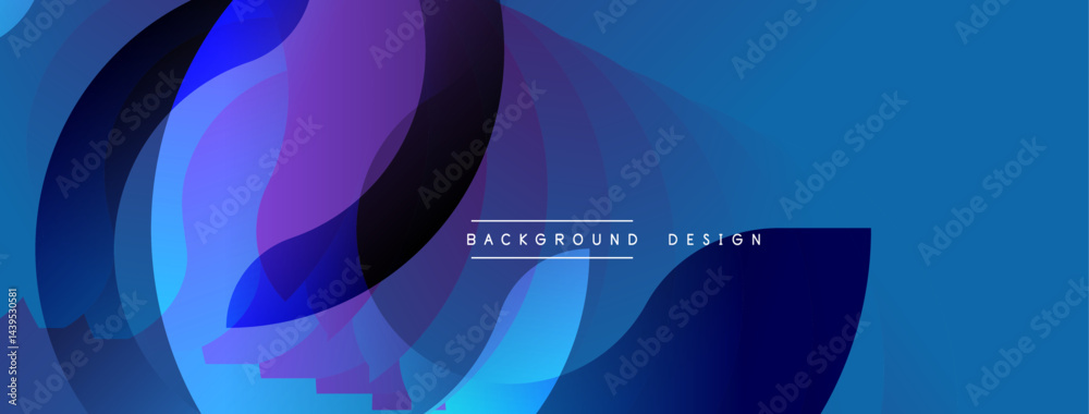 Poster Abstract fluid shapes, vibrant blues, purples create dynamic background. Modern design element for digital projects.