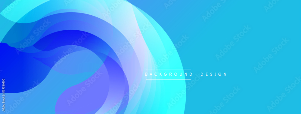 Aufkleber Abstract blue layers create flowing shapes. Gradient colors suggest depth, modern aesthetic. Minimalist design for backgrounds.
