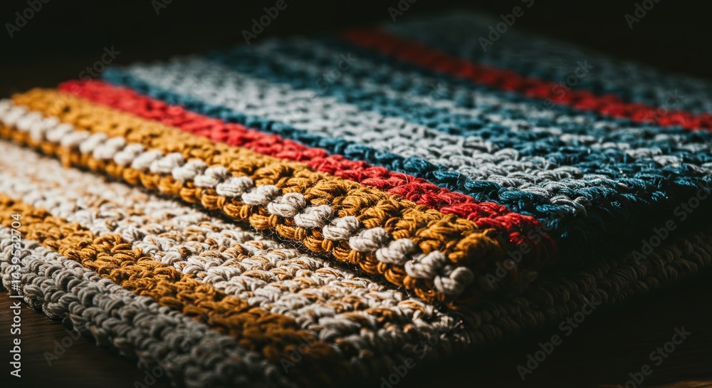 Aufkleber Two crocheted blankets with different colors and patterns