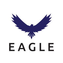 Eagle Hawk Falcon Bird Animal Silhouette Flying Flapping Wings Logo Template