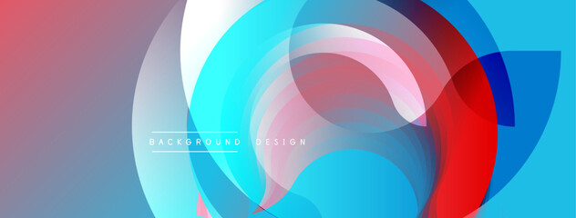 Abstract colorful overlapping circles create dynamic visual effect. Smooth gradients, modern design, vibrant hues. Background element.