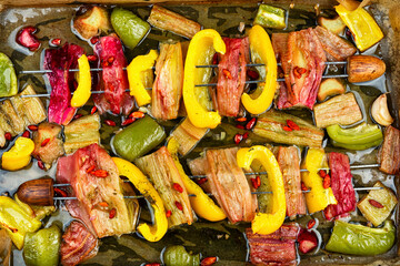 BBQ Vegetable Skewers.