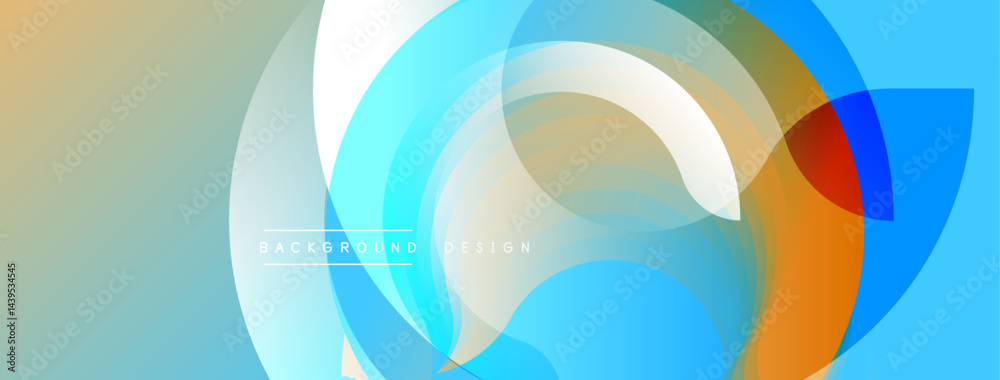 Poster Abstract colorful layers create dynamic visual flow. Smooth gradients blend, forming modern background design.