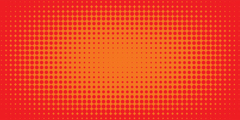 Dots halftone orange color pattern gradient texture with technology digital background. Dots pop art comics with summer background
