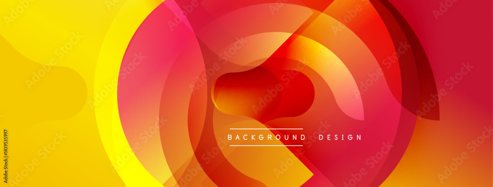 Aufkleber Abstract vibrant layers create dynamic circular composition. Warm colors blend, forming modern background design. Smooth gradients dominate.