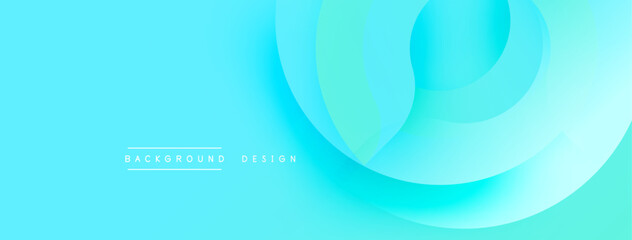 Abstract turquoise background. Smooth layers create flowing circular shapes, modern design element. Minimalist aesthetic, clean composition.
