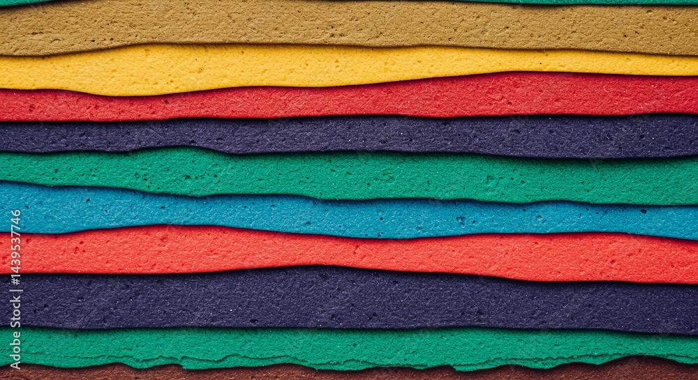 Aufkleber A colorful stack of foam sheets with a rainbow pattern