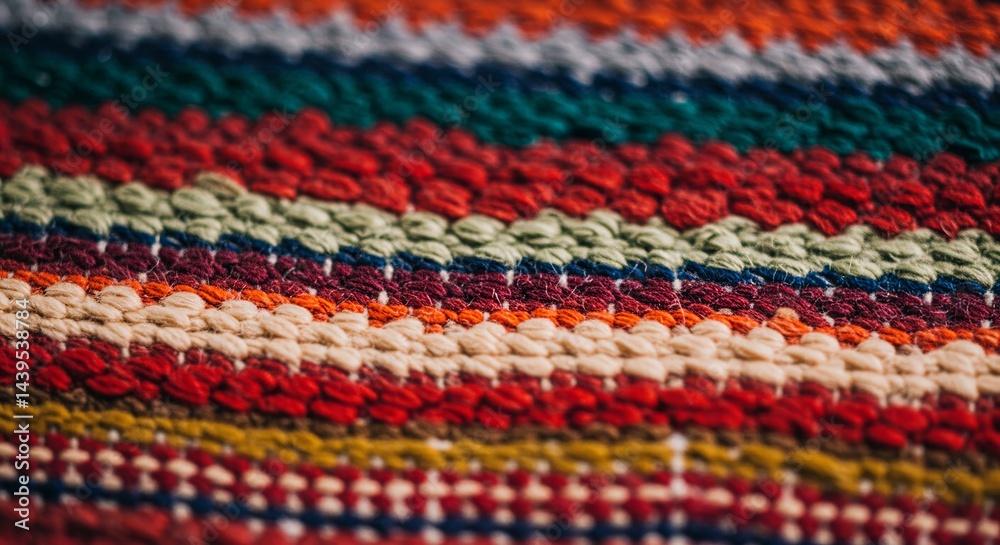 Aufkleber a colorful, multicolored blanket with a striped pattern