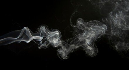 Fototapeta premium Abstract smoke swirls on black background (2)
