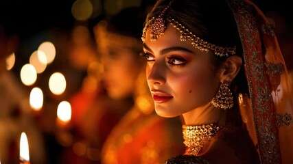 Indian woman in traditional bridal attire.
