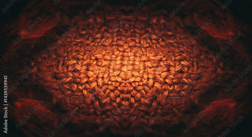 Poster a close up of a knitted sweater with a dark background