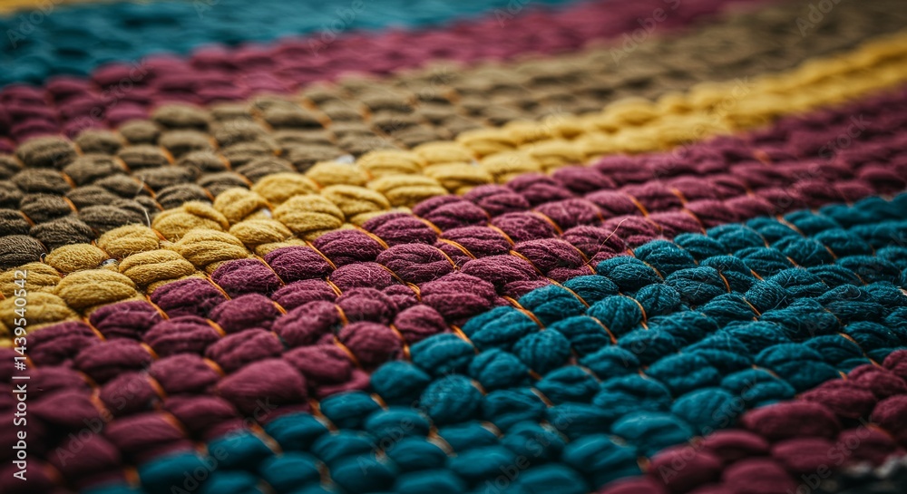 Poster a colorful rug with a striped pattern