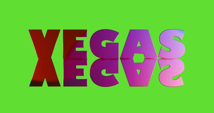 VEGAS text on monochrome background. 3d render video.
