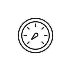Stylized Icon of a Round Gauge with a Needle Indicating Measurement on a Minimalist Background for Data and Performance Visualization