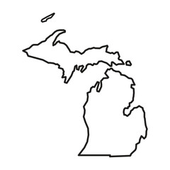 Michigan State Outline Map Vector Illustration