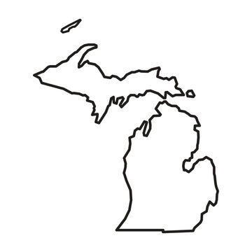 Michigan State Outline Map Vector Illustration