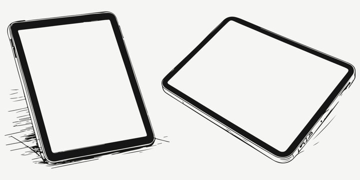 tablet computer sketch illustration 