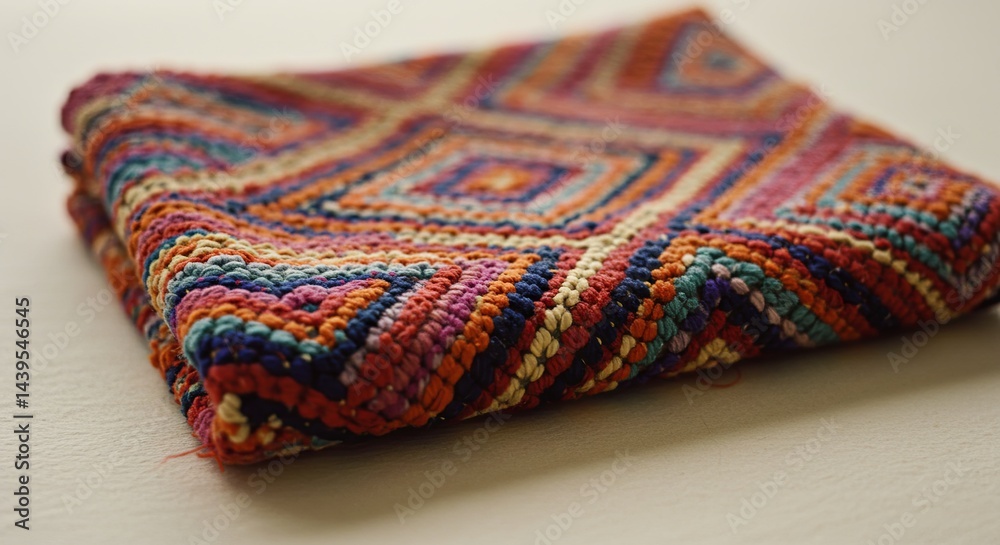 Poster a colorful blanket with a diamond pattern