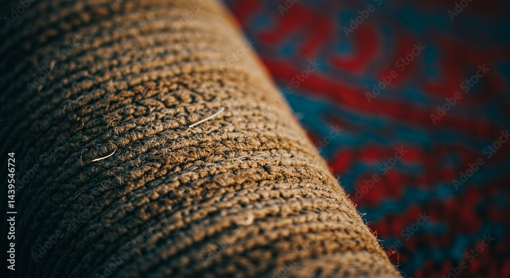 Aufkleber A close up of a carpet with a red and blue design