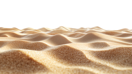 Sandy surface with soft waves reflecting summer sunlight, PNG, created with Generative AI