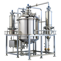 High-Quality Stainless Steel Pharmaceutical Processing Equipment: Industrial Reactor Image on Transparent  background