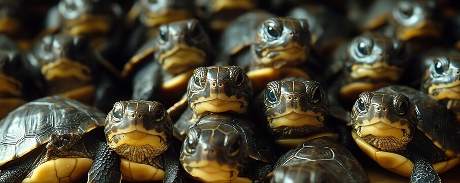 Hatching Baby Turtles Close-up, Wildlife Conservation