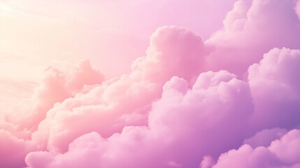 Soft pink clouds at sunset create a dreamlike atmosphere