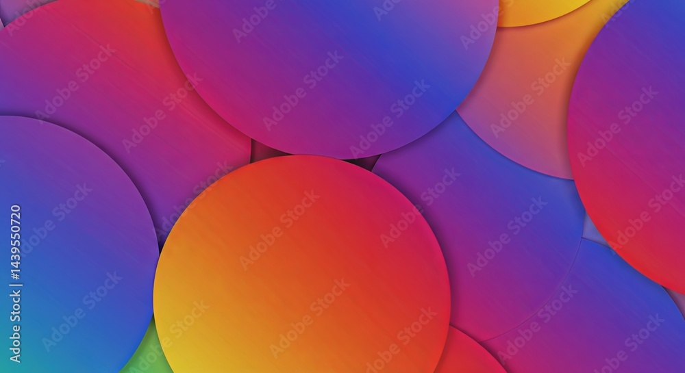 Aufkleber a colorful background of circles with a blue circle in the middle