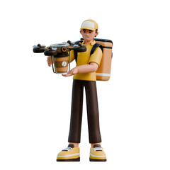 A delivery drone operator character, ideal for tech and logistics illustrations.
