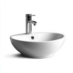 Sleek modern basin with chrome faucet designed for contemporary bathrooms and wash areas