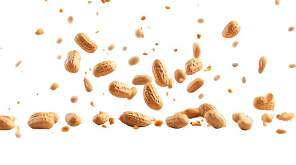 Peanuts dance playfully around, PNG, created with Generative AI
