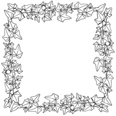 ツタの葉でできたリース　正方形　1色