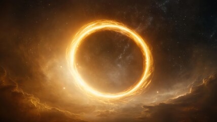 Golden Gate in the Sky: Celestial Ring of Fire celestial cosmic portal gateway golden ring light sky