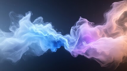 Obraz premium Abstract Smoke Wave Background in Blue, Purple and Orange abstract smoke wave background blue purple
