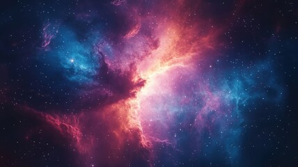 Vivid Nebula Space Scene: Cosmic Cloudscape and Starfield nebula space galaxy cosmos universe cosmic