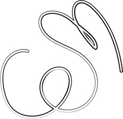 ink outline abstract squiggle line